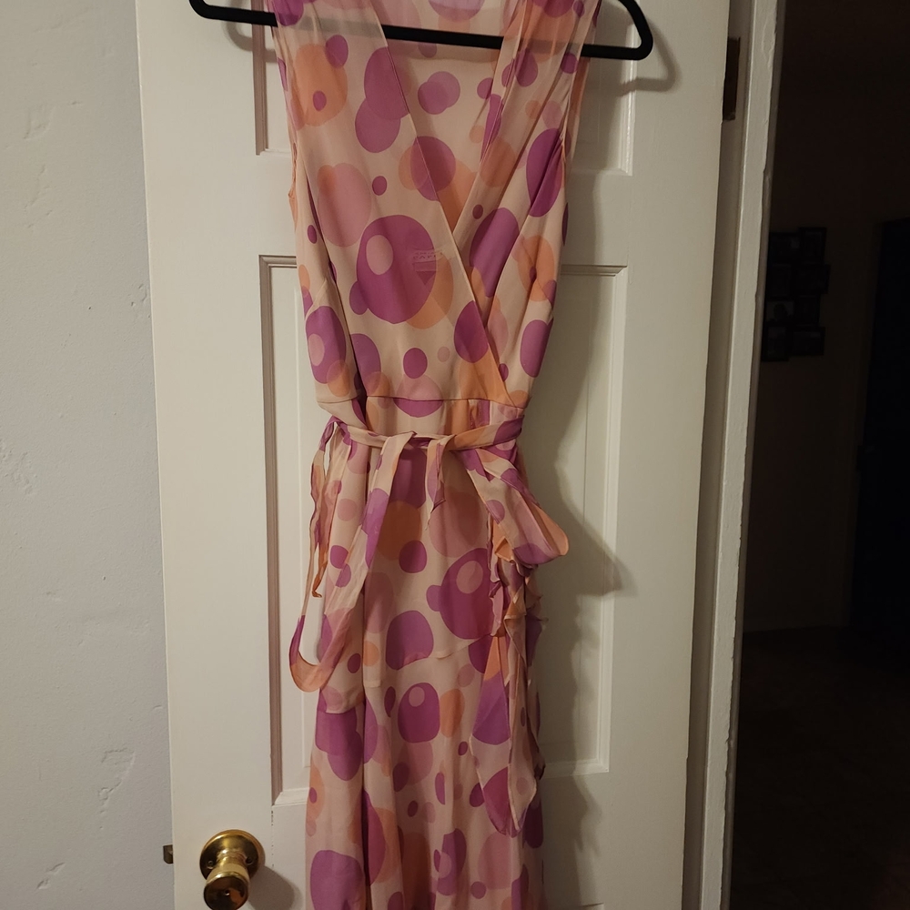 Adrianna Papell Asymmetrical Pink and Purple Dress